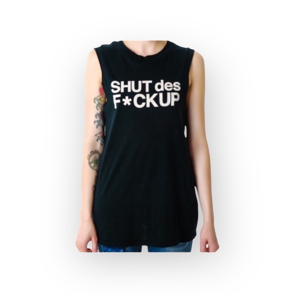 new Petals and Peacocks ✌︎︎ Shut des F*ck Up Muscle Tee Tank Top ✌︎︎ Black ✌︎︎ M - Picture 3 of 16